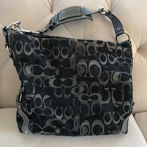 Coach Black Optic Signature Carly Bag